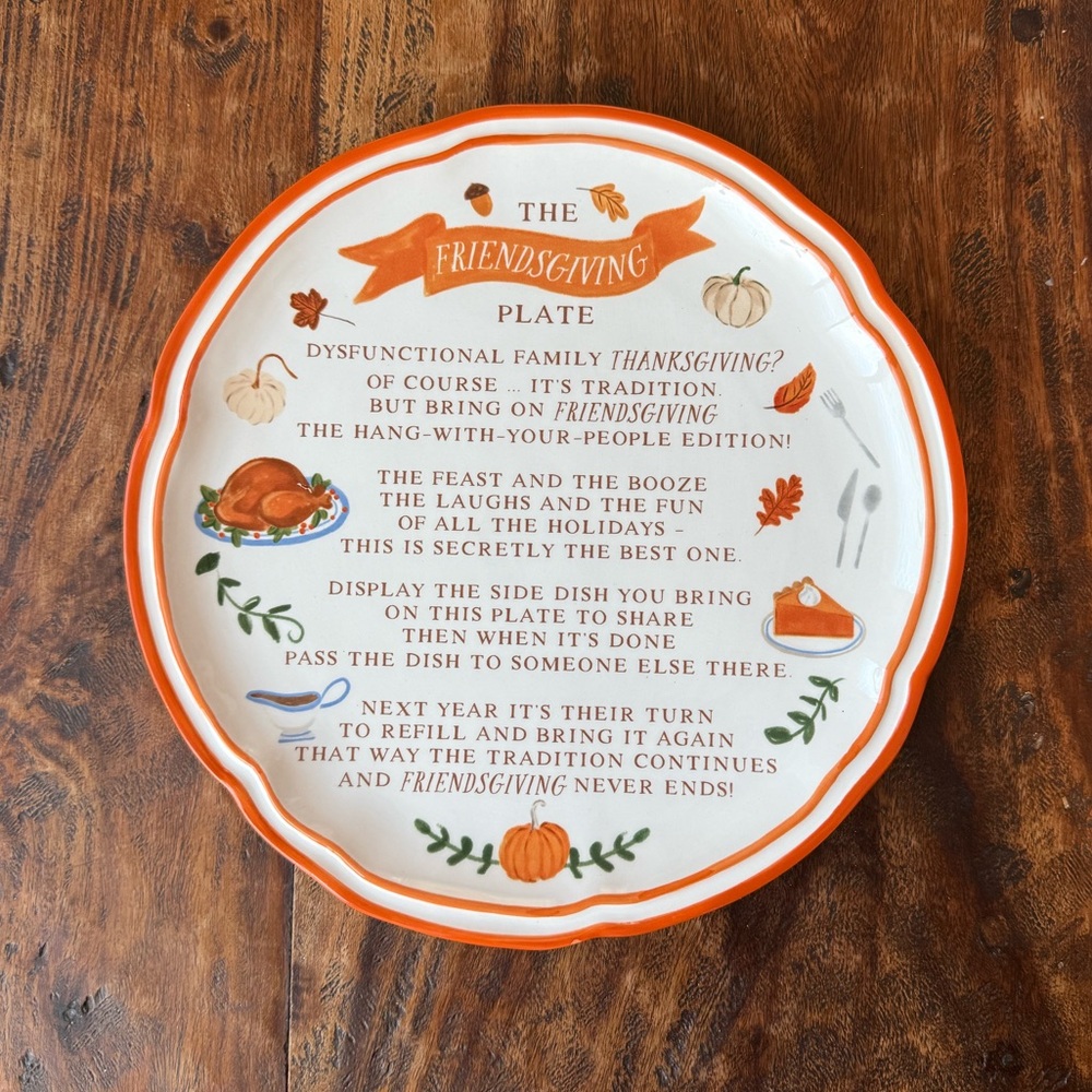 "Friendsgiving" platter by Mudpie